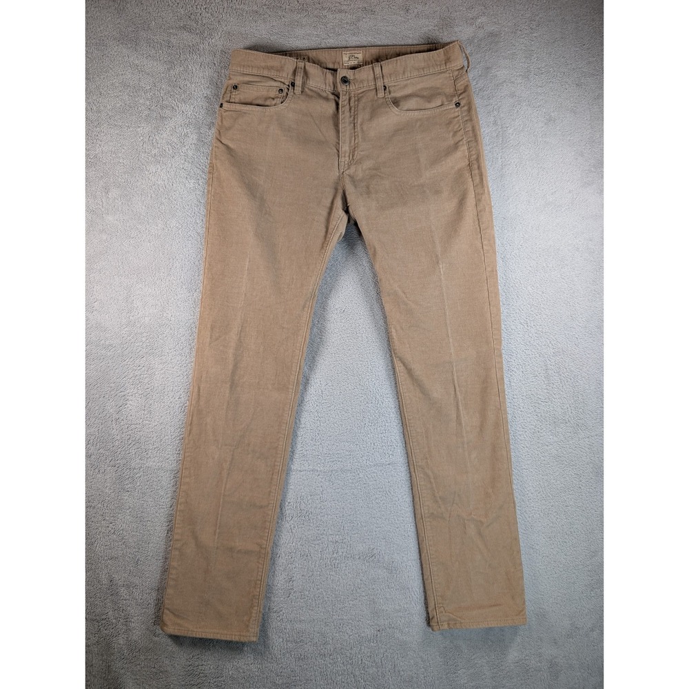 J.Crew 484 Slim Fit Corduroy Pants Mens 34x34 Tan Khaki G7128 Stretch Corduroy